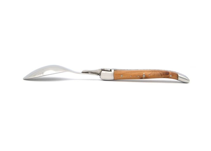 Laguiole teaspoons with wide various wood handles