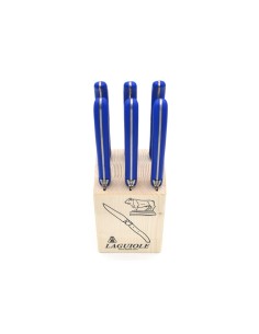 Laguiole steak knives, blue acrylic handles, dishwasher safe 2