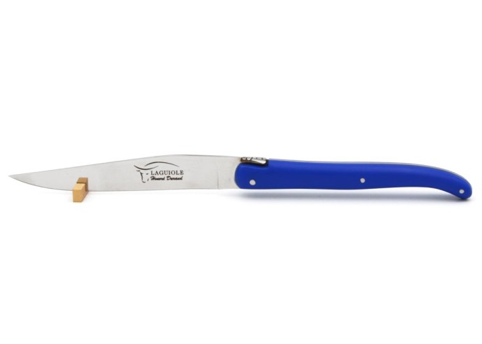 Laguiole steak knives, blue acrylic handle, dishwasher safe