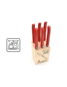 Laguiole Steakmesser, Griff aus Acrylic POM, rot