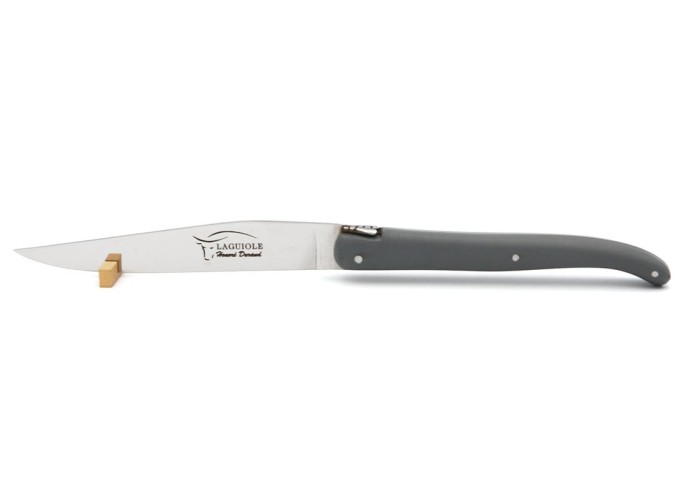 Laguiole steak knives, grey acrylic POM handle, dishwasher safe