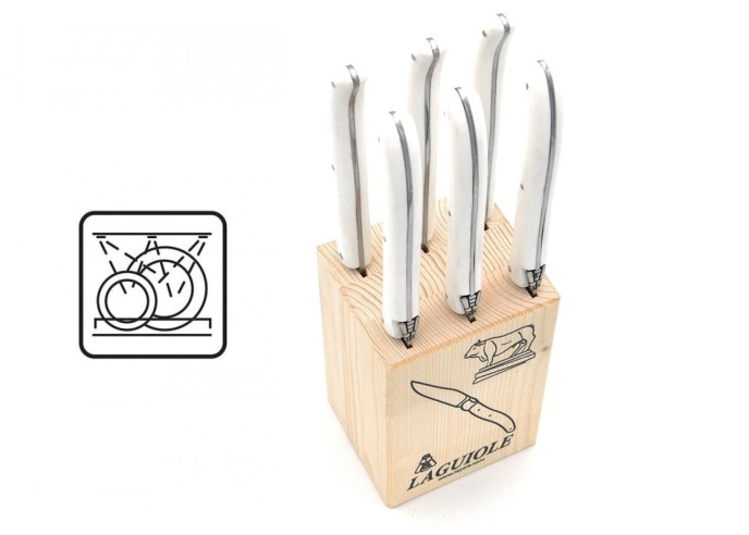 Laguiole Steakmesser, Griff aus Acryl POM, weiß