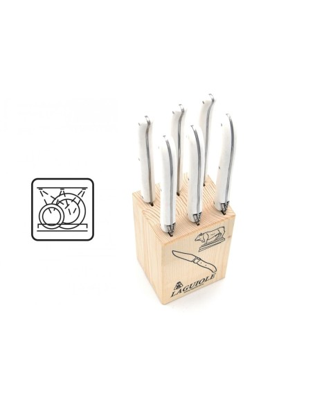 Laguiole Steakmesser, Griff aus Acryl POM, weiß