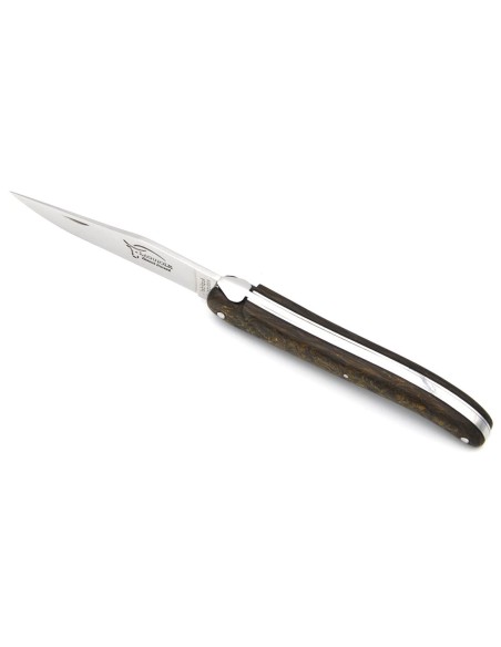 Laguiole Klappmesser, 12cm, Geschmiedete Biene, voller Griff aus goldene Carbonfaser, ohne Hirtenkreuz