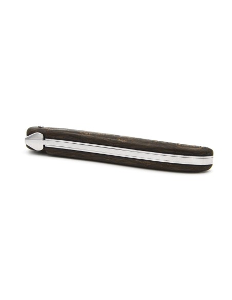 Laguiole pliant 12 cm, abeille forgée, lame seule, plein manche en fibre de carbone dorée sans croix du berger