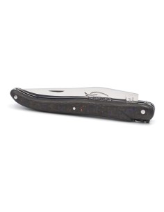 Laguiole pliant abeille forgée, 12 cm, manche fibres de carbone