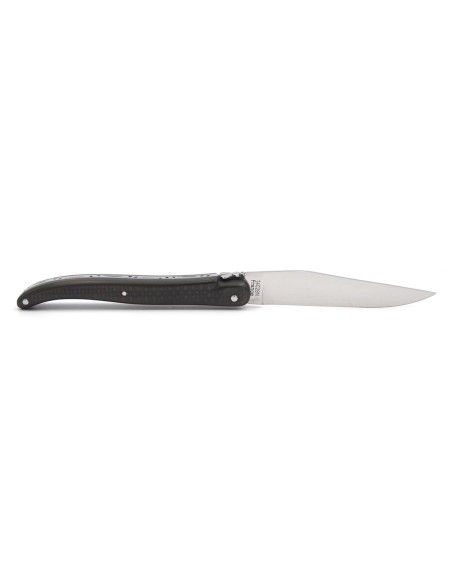 Laguiole pliant abeille forgée, 12 cm, manche fibres de carbone