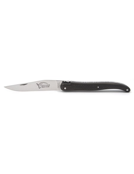 Laguiole pliant abeille forgée, 12 cm, manche fibres de carbone