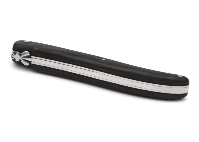 Laguiole Klappmesser, 12cm, Geschmiedete Biene, voller Griff aus Carbonfaser, ohne Hirtenkreuz