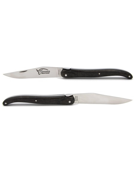 Laguiole pocket knife, 12 cm, forged bee, carbon fiber full handle without Shepherd's cross