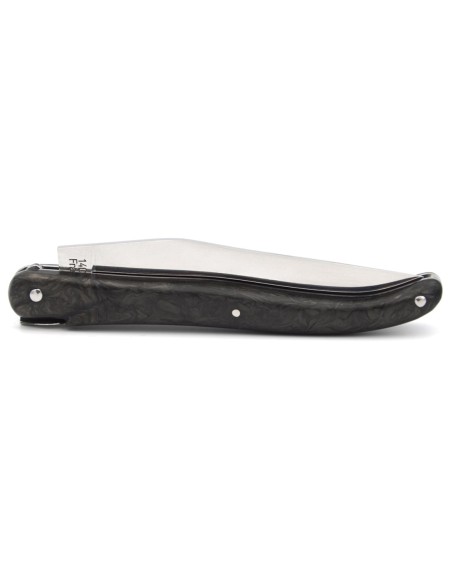 Laguiole pocket knife, 12 cm, forged bee, carbon fiber full handle without Shepherd's cross