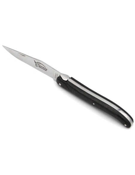 Laguiole Klappmesser, 12cm, Geschmiedete Biene, voller Griff aus Carbonfaser, ohne Hirtenkreuz