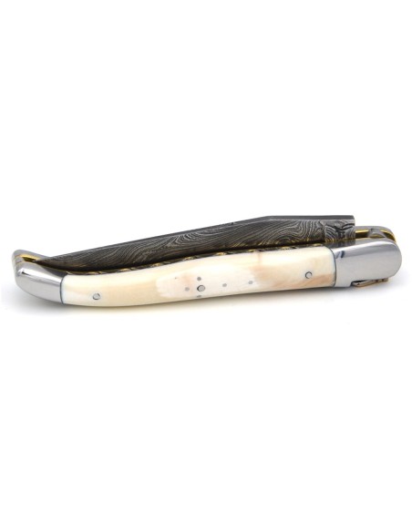 Laguiole Klappmesser Gelbgold & Diamanten, Warzenschweinzahn