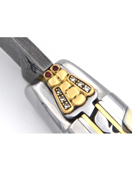 Laguiole yellow Gold and Diamonds - Warthog tooth