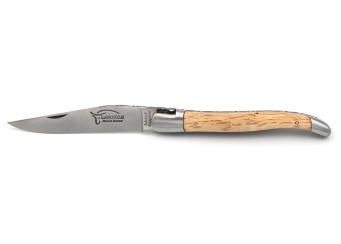 Laguiole 12 cm, abeille classique n°1, chêne vert avec intercalaire noir