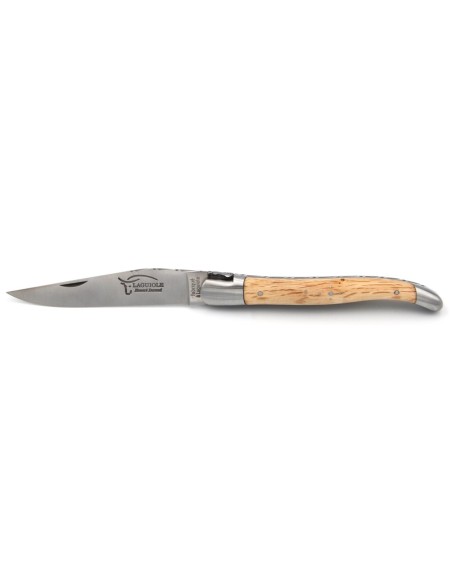 Laguiole 12 cm, abeille classique n°1, chêne vert avec intercalaire noir