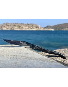 Laguiole Klappmesser, 12cm, Geschmiedete Biene, voller Griff aus Carbonfaser, ohne Hirtenkreuz 2