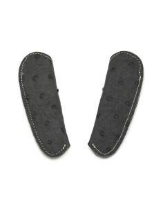 Étui cuir d'autruche pour la poche avec logo en creux - Gris