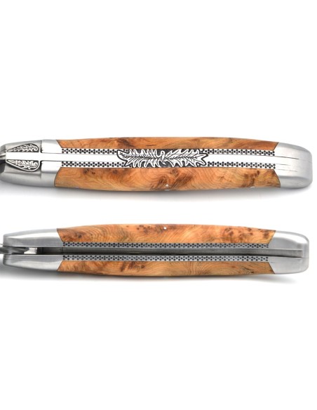 Laguiole 12cm, Damast Klinge, Griff aus Wacholderholz