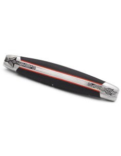 Laguiole 12 cm, abeille et ressort ciselés au burin, ébène & intercalaire rouge 2