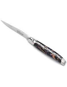 Laguiole Klappmesser 12cm, Violetter Griff aus Mammutmolar 2