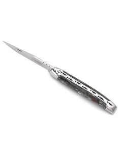Laguiole pliant, 11 cm, abeille forgée, manche en corne recyclée 2