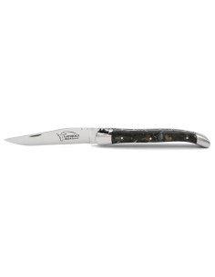 Laguiole pliant, 11 cm, abeille forgée, kaki manche en corne recyclée 2