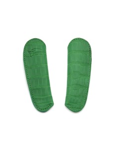 Étui cuir de crocodile pour la poche avec logo en creux - vert