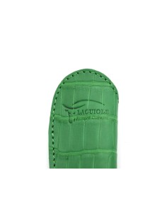 Étui cuir de crocodile pour la poche avec logo en creux - vert 2