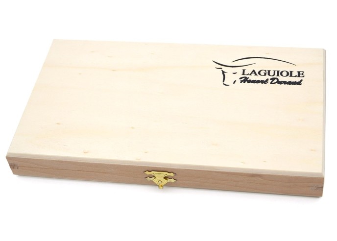 Aufbewahrungsbox aus Kiefernholz für 6 Laguiole-Tafelmesser