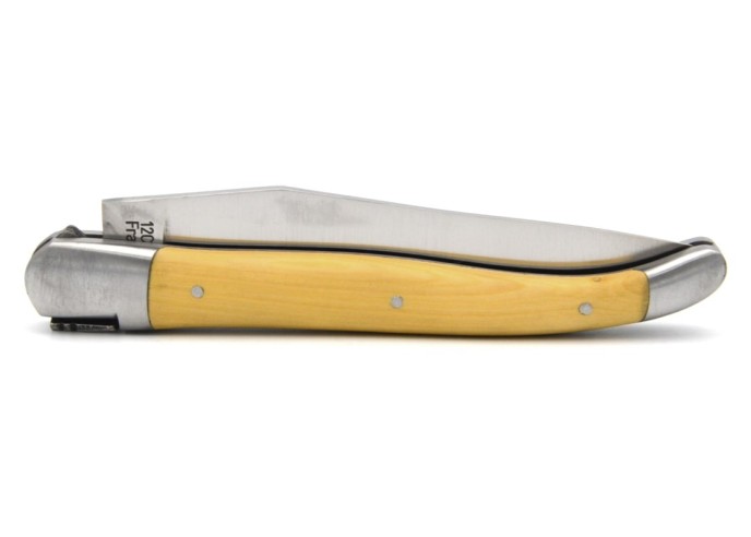 Laguiole pocket knife, 12 cm, welded bee, boxwood handle with matt bolsters