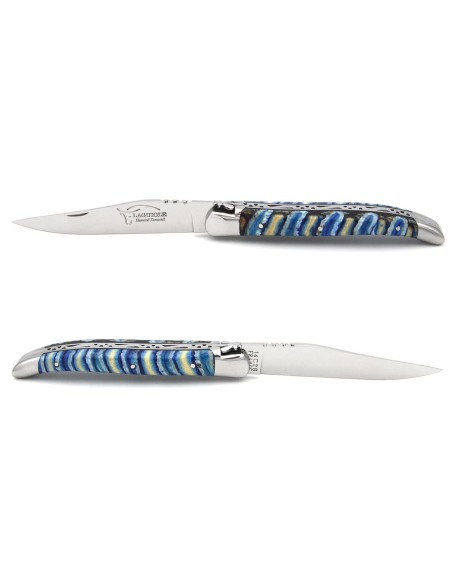 Laguiole pliant de collection, molaire de mammouth