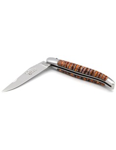 Laguiole pliant 12 cm, manche en molaire de mammouth orange 2