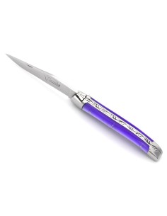 Laguiole Klappmesser, 11cm, Griff aus Acryl, Perlmutt violett 2