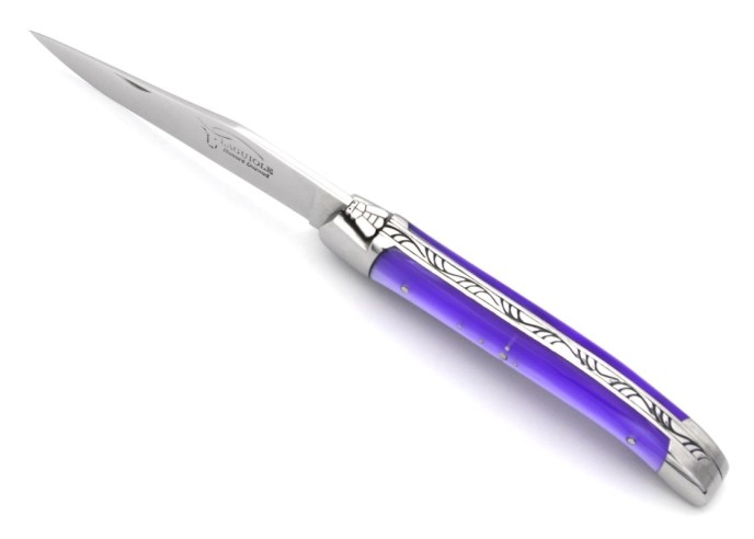 Laguiole pliant 11 cm, manche en acrylique nacré violet