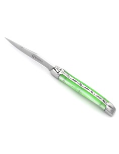Laguiole pliant 11 cm, manche en acrylique nacré vert 2