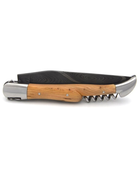 Laguiole pliant 12cm, abeille forgée, lame & tire-bouchon, cade