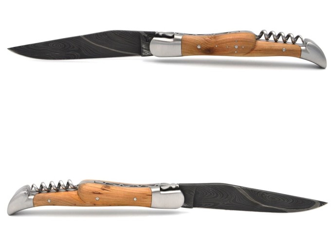 Laguiole pliant 12cm, abeille forgée, lame & tire-bouchon, cade