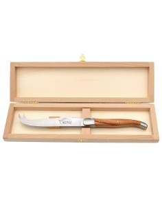 Laguiole Käsemesser, Heftbacken aus mattem Edelstahl, breiterer Griff aus Rosenholz 2
