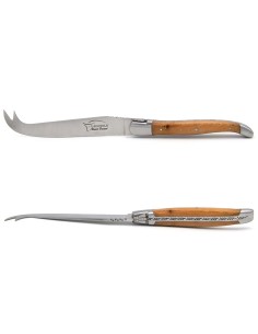 Couteau à fromage avec mitres inox matet manche en genévrier