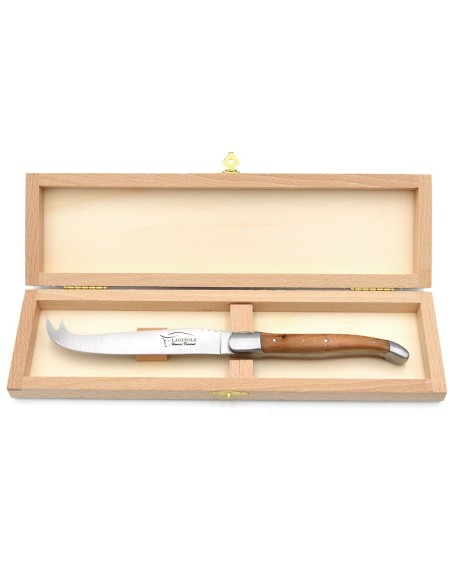 Couteau à fromage avec mitres inox matet manche en genévrier