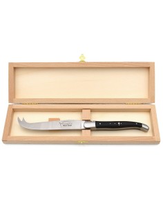 Laguiole Käsemesser, Heftbacken aus mattem Edelstahl, breiterer Griff aus Ebenholz 2