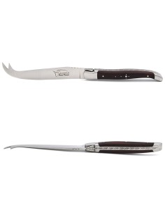 Couteau à fromage avec mitres inox mat et manche bois de violette