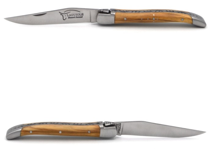 Laguiole pliant, 10cm, abeille soudée, mitres inox mat, lame seule