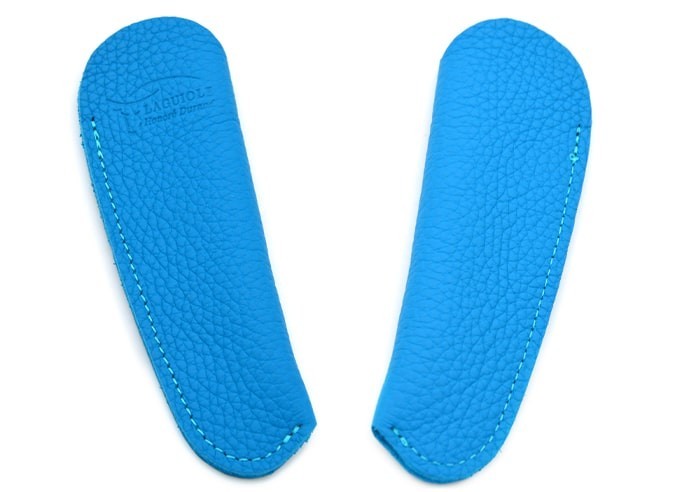 Étui cuir grainé de poche avec logo en creux - Bleu