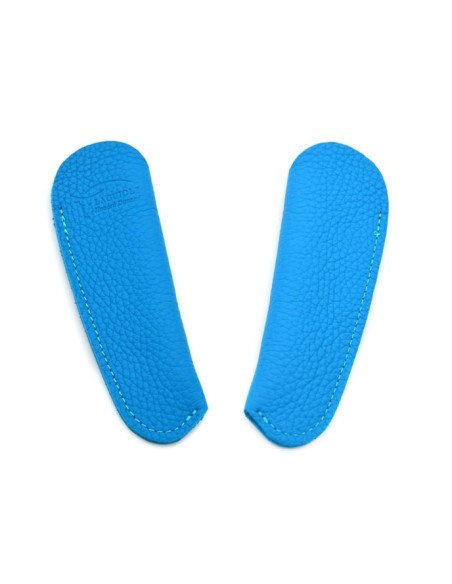 Étui cuir grainé de poche avec logo en creux - Bleu