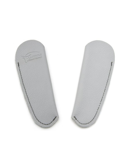 Étui cuir de poche avec logo en creux - Gris clair