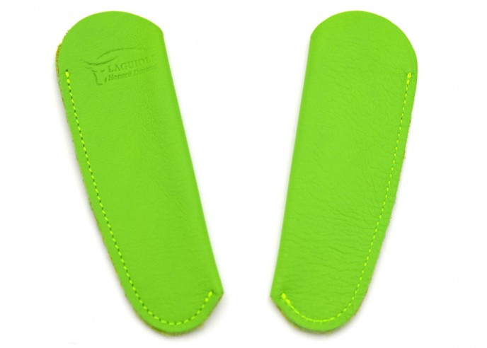 Leather pocket sheath with molded logo - Aniseed green