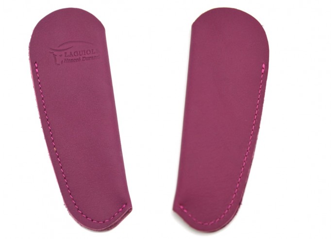 Leather pocket sheath with molded logo - Purple