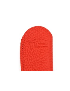 Grained leather pocket sheath with molded logo - Red 2